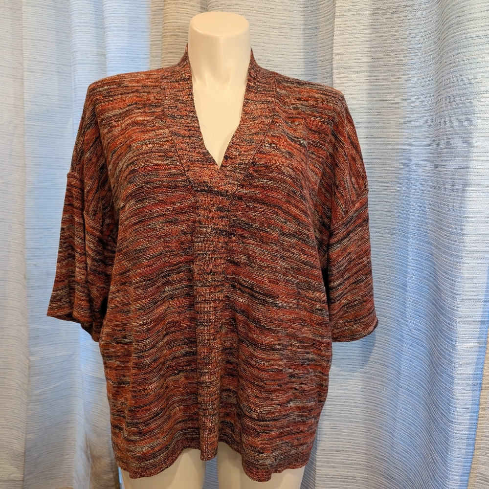 Pure Jill Marbled Open Cardigan - Size L Petite